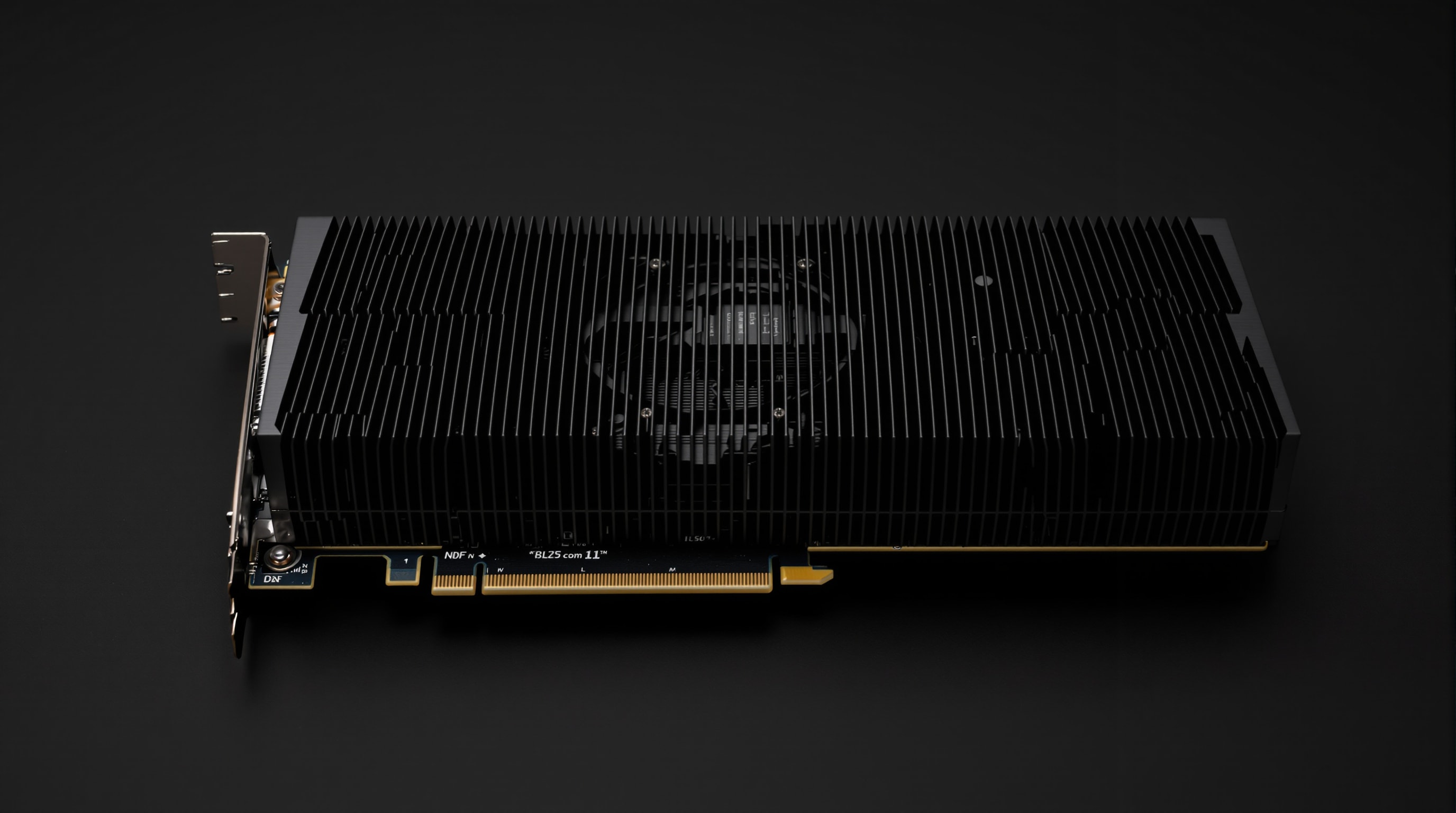 A passively cooled graphics card with a large finned heatsink and no fan